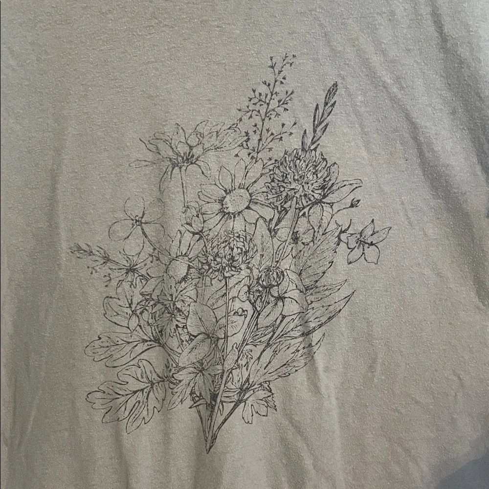 Floral Print Short Sleeve Tee Size Large - Picture 2 of 4